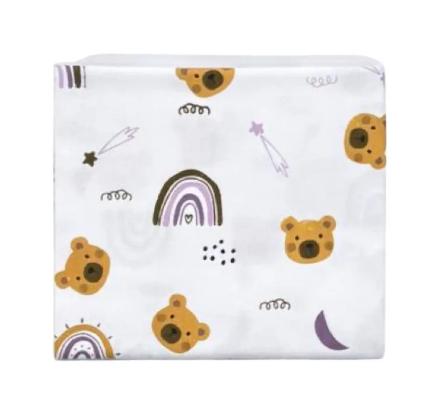 Пелюшка фланелева/ байкова. Принт: Веселка 90/80. Колір: Фіолетовий\Бежевий . Home mama.