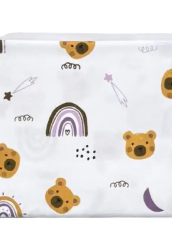 Пелюшка фланелева/ байкова. Принт: Веселка 90/80. Колір: Фіолетовий\Бежевий . Home mama.