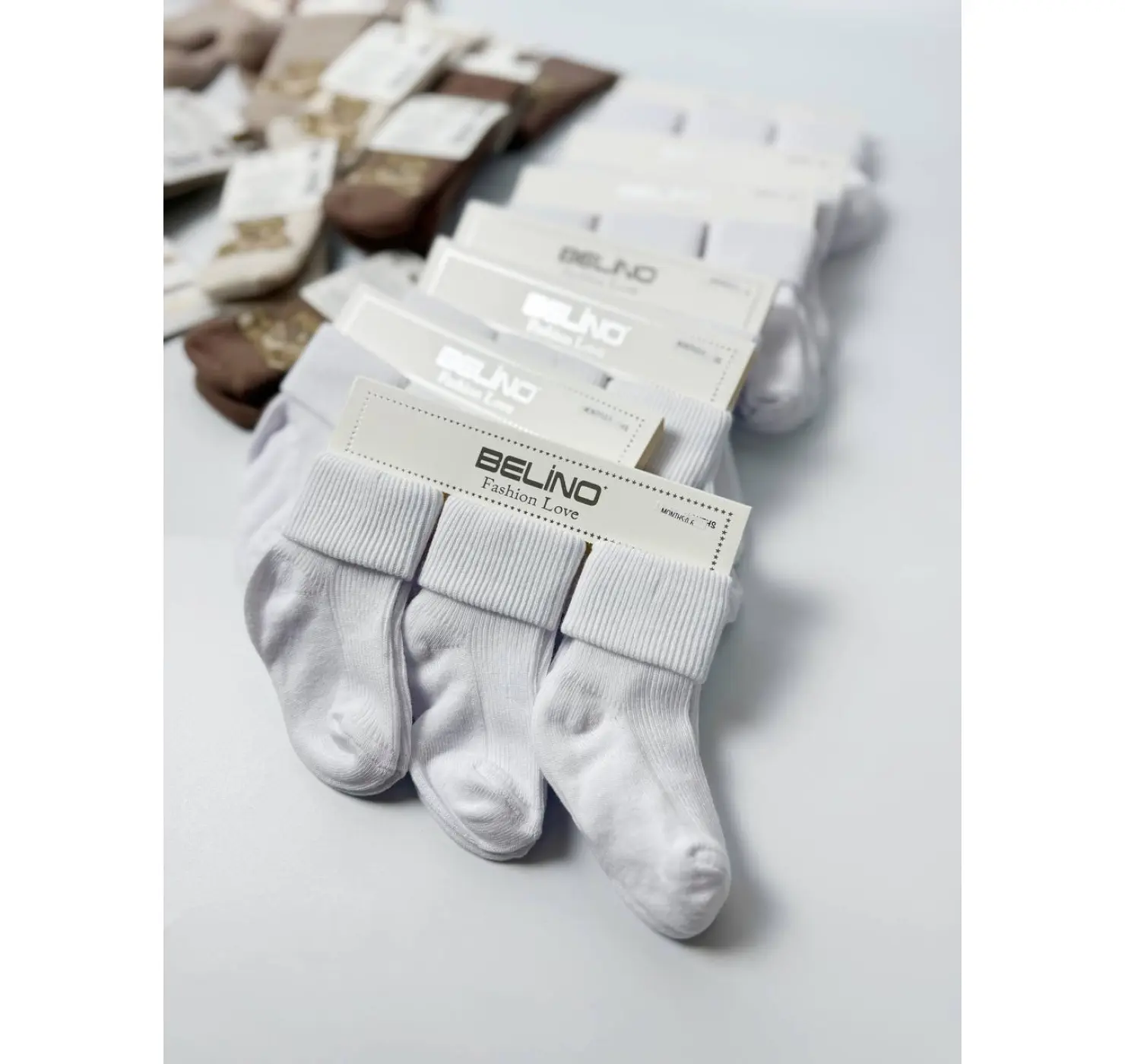 Шкарпетки. Розмір: 0-6. Колір: Білий. Кількість: 3 шт. Belino
