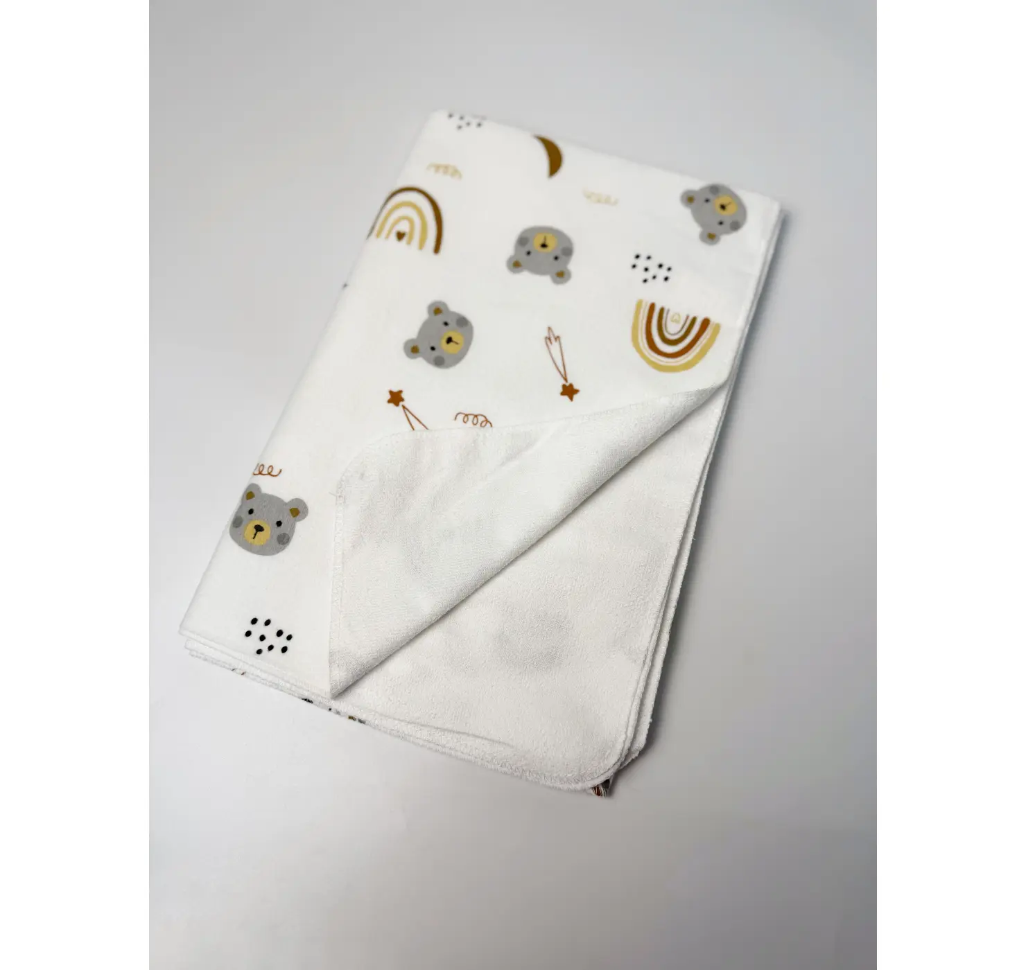 Пеленка непромокаюча байка. Розмір: 90/70. Колір: Білий/Сірий. Home.mama. вид 4