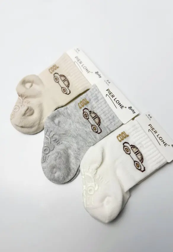 Шкарпетки Машинки. Розмір: 0-6. Колір: Сірий. PIER LONE