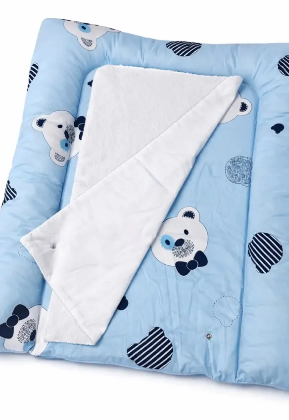 Повивальний матрац + непромокаюча пелюшка . Принт Ведмеді. Колір: Блакитний : Розміри : 60*70. Home.mama