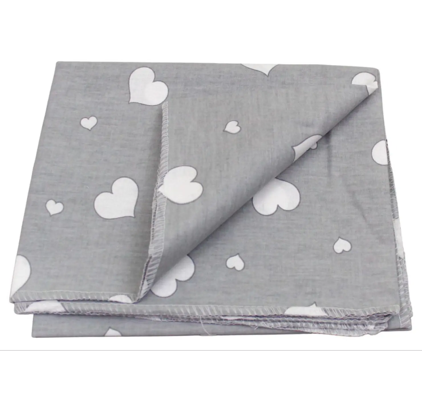 Пелюшка бавовняна. Колір: Темний Сірий. Принт Серце . Матеріал: Бавовна. | Розмір: 90х80. Home.mama