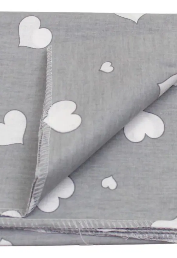 Пелюшка бавовняна. Колір: Темний Сірий. Принт Серце . Матеріал: Бавовна. | Розмір: 90х80. Home.mama