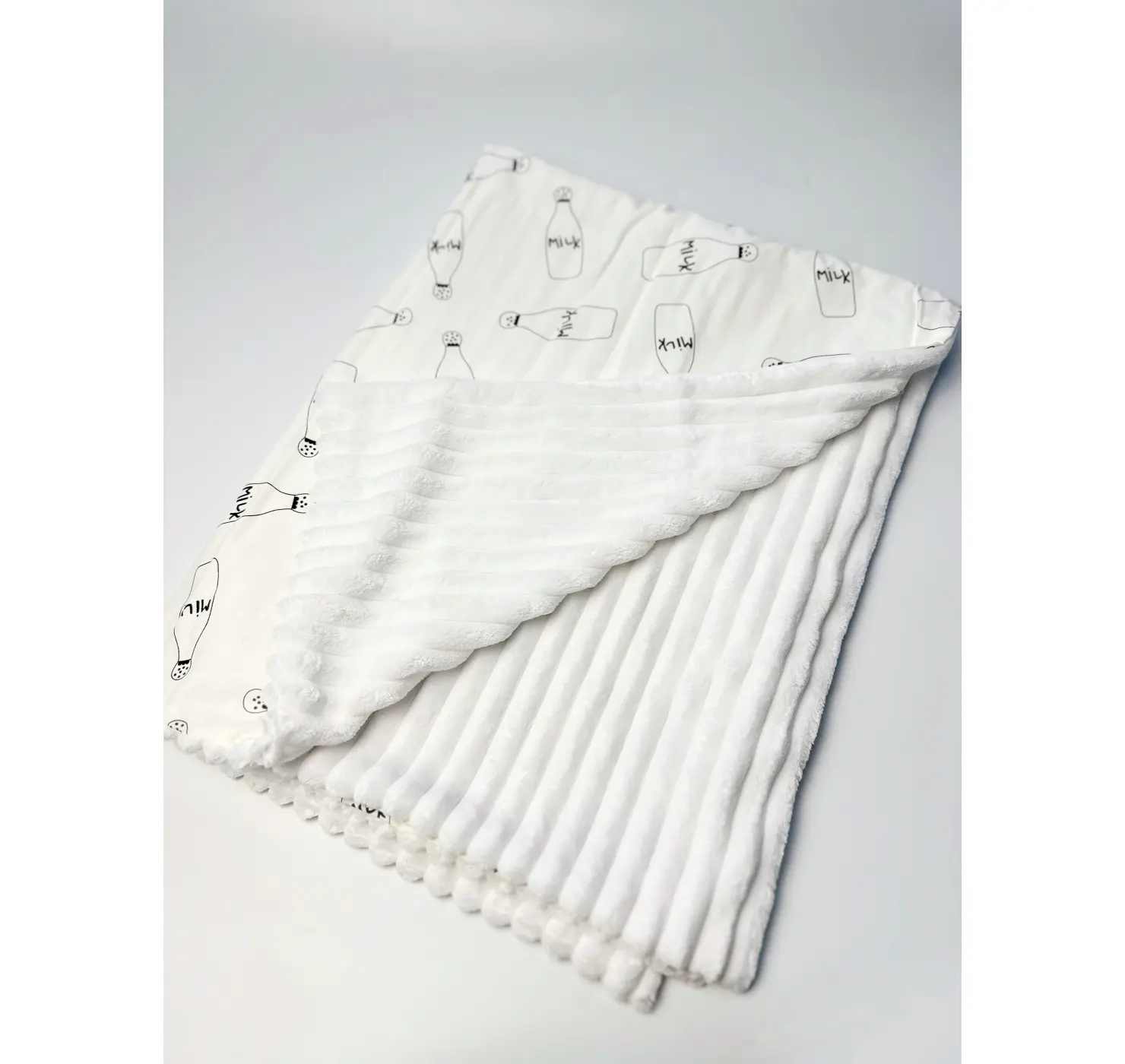 Плед плюшевий Мілк. Розмір: 100х80 | Колір: Білий | Матеріал: Плюш/Бавовна. Home.mama