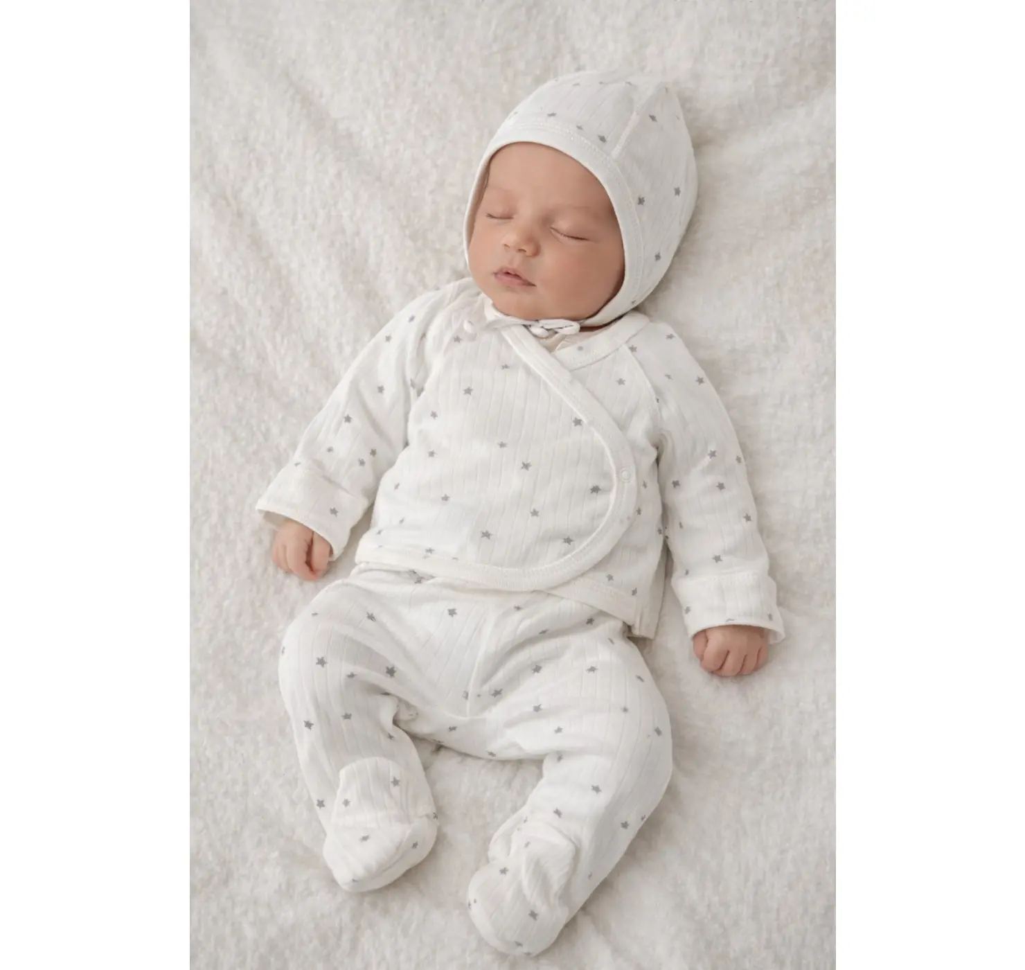 Комплект (сорочечка, повзунки, шапочка). Принт Зірочка Розмір: 56 | Колір: Білий. Sweet Mario