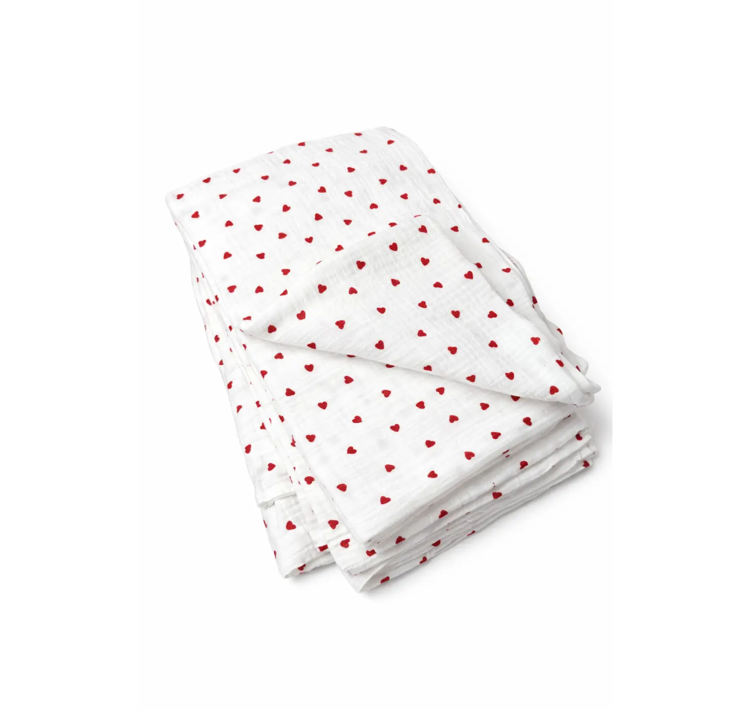 Пелюшка муслін жатка. Принт Серце. Колір: Синій. Розмір: 90х80 | Матеріал: Муслін. Home.mama вид 1