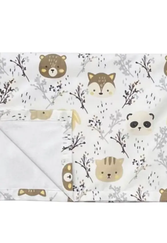 Непромокаюча багаторазова пелюшка.  Принт: Ведмедики. Колір: Бежевий/Коричневий. Матеріал: Бавовна/Махра. | Розмір: 100*80. Home.mama