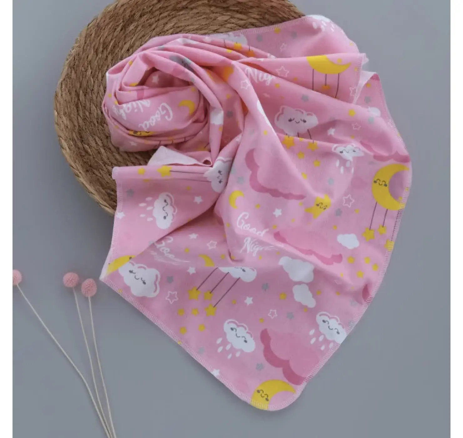 Пелюшка байка  Good night . Колір: Рожевий. Розмір : 90/80 Home.mama