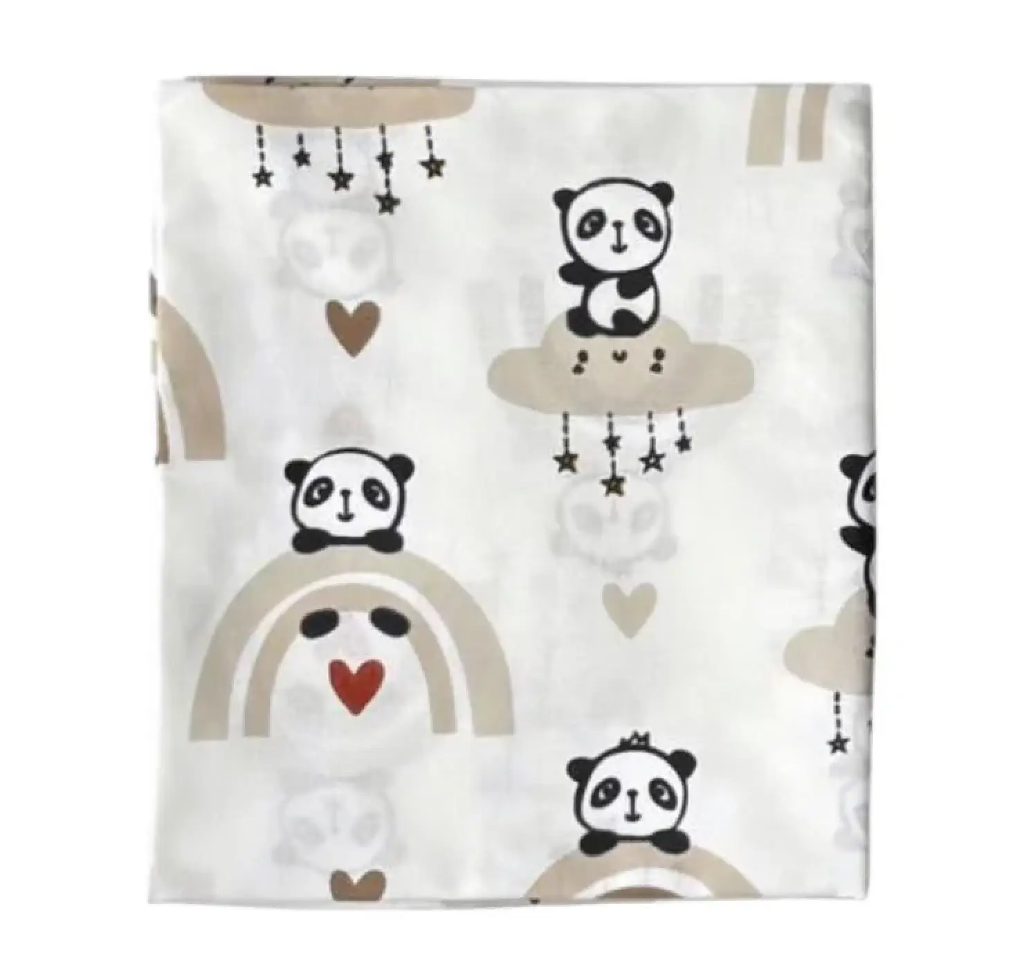 Байкова пелюшка. Принт: Панди. Матеріал: Байка. Колір : Сірий | Розмір: 90х80. Home.mama