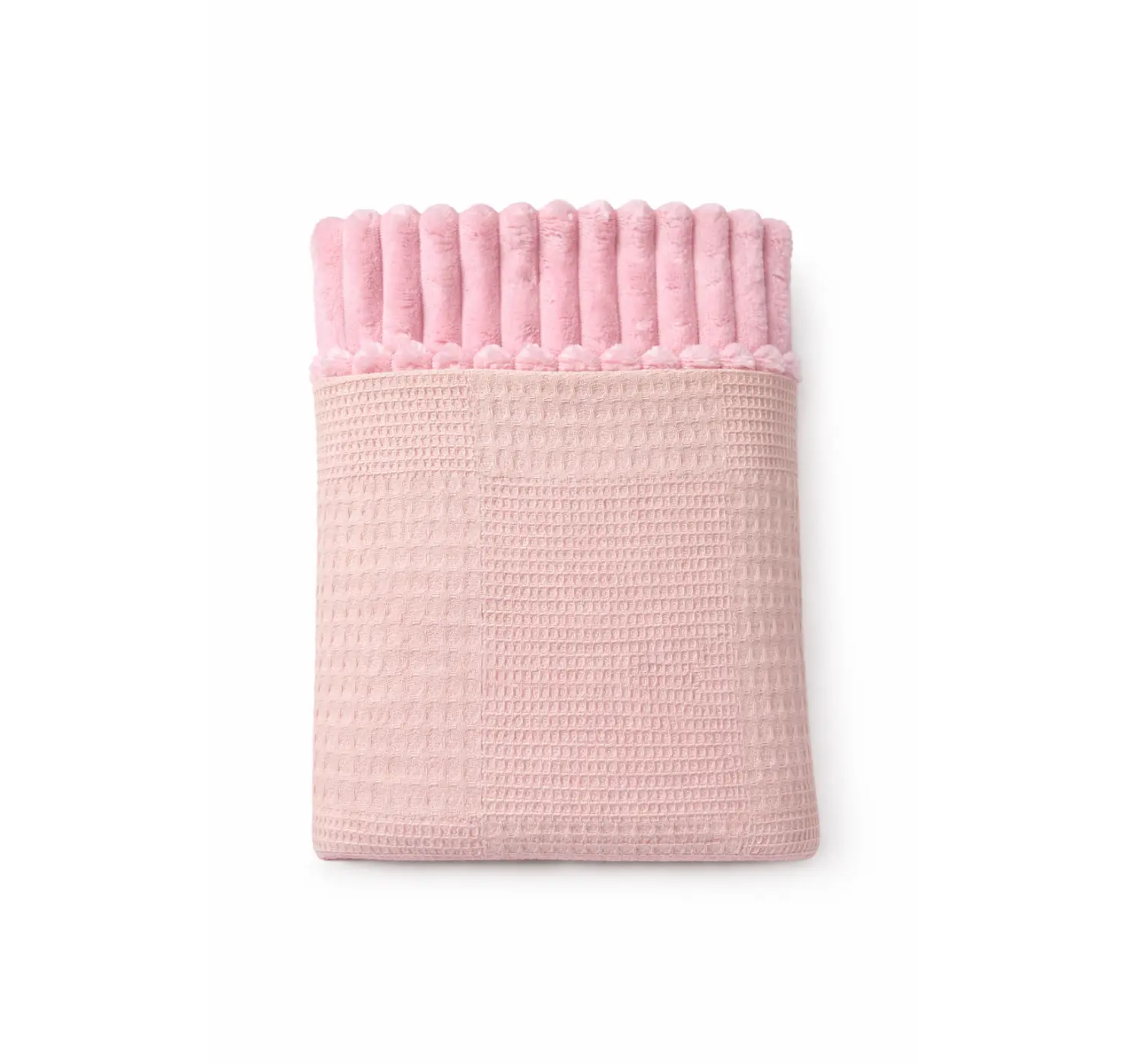 Плед плюш, без утеплення Вафелька . Колір: Білий . Матеріал: плюш/вафелька. Розмір: 100/80 вид 3