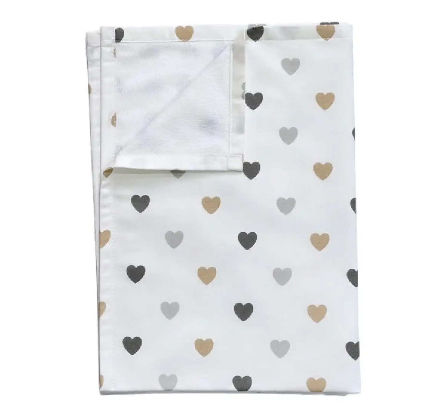 Непромокаюча багаторазова пелюшка. Принт: Сердця. Колір: Білий/Коричневий. Матеріал: Бавовна/Махра. | Розмір: 50*75. Home.mama вид 3