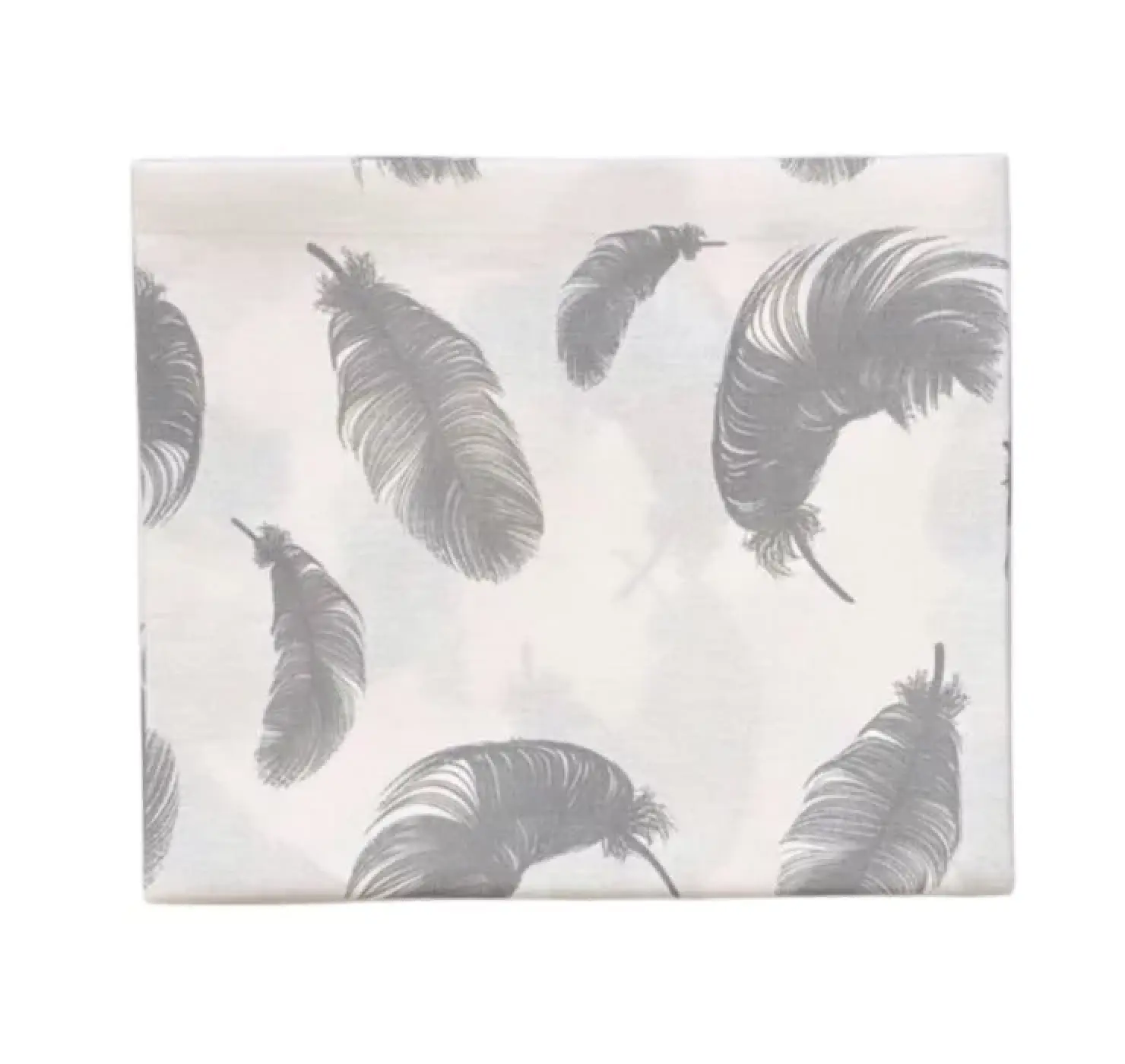 Пелюшка бавовняна. Колір: Сірий. Принт: Пір'я. Матеріал: Бавовна. | Розмір: 90х80. Home.mama