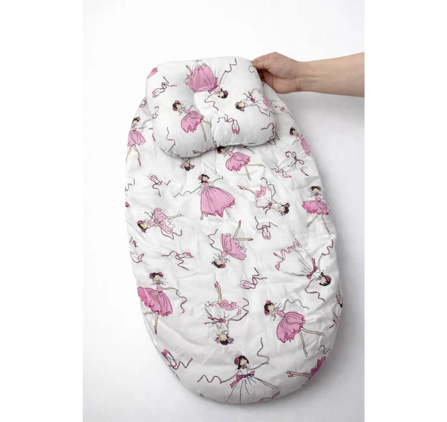 Непромокаюча простинь + подушка у візочок на резинці. Принт: Зірки.  Колір: Рожевий/Синій. Home.mama вид 2