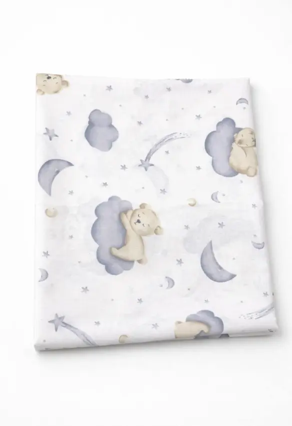 Непромокаюча багаторазова пелюшка. Принт: Зайчик. Колір: Сірий. Матеріал: Бавовна/Махра. | Розмір: 50*75. Home.mama