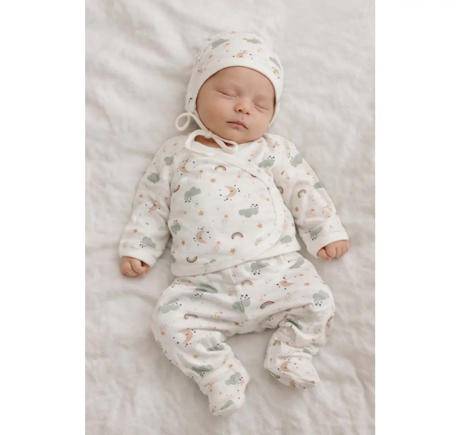 Комплект (сорочечка, повзунки, шапочка). Принт Зірочка Розмір: 56 | Колір: Білий. Sweet Mario вид 2