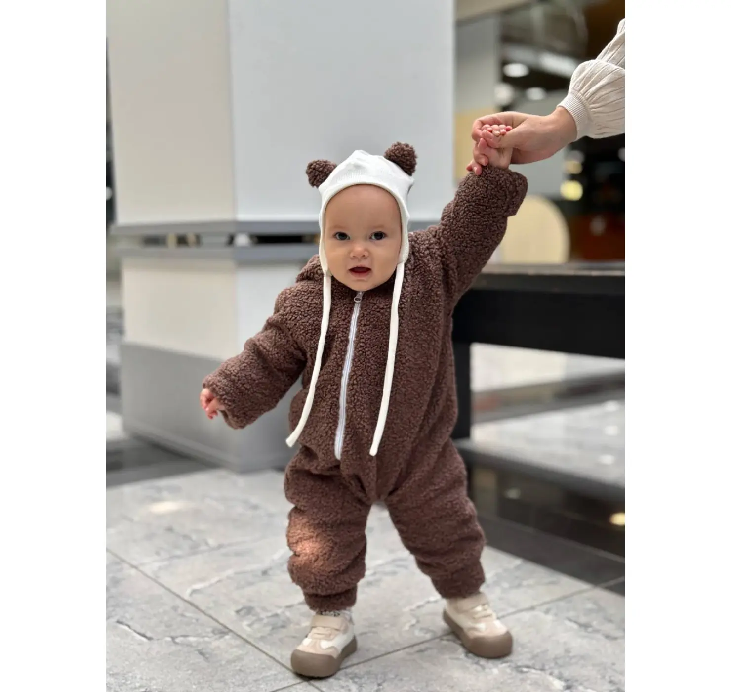 Дитячий демісезонний комбінезон "Тедді". Розмір : 0-3 міс. Колір: Шоколадний. Home.mama вид 1