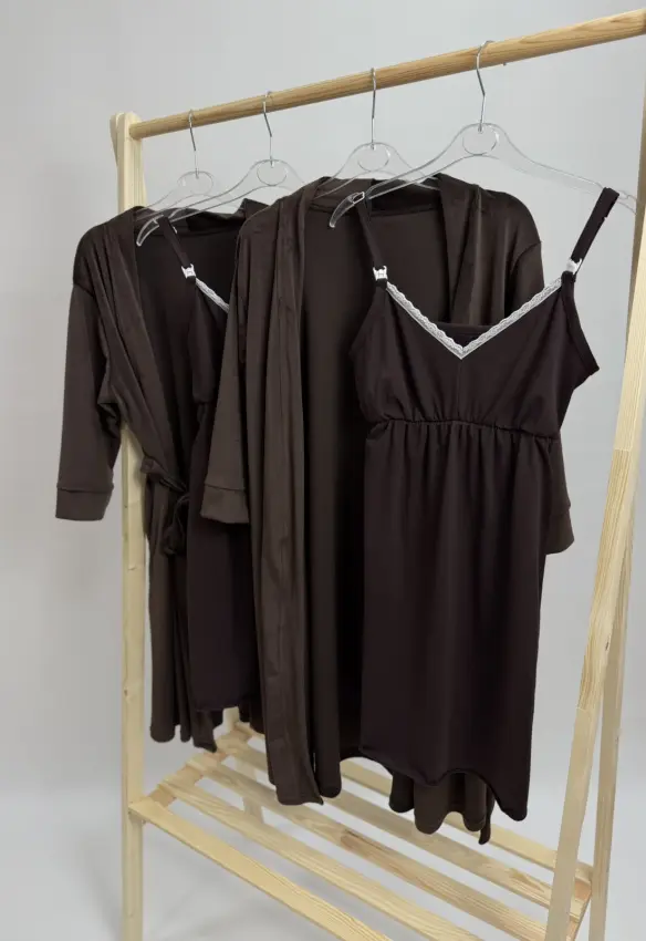 Нічна сорочка для годування. На кліпсі. Розмір: 44/46 | Колір: Шоколад. Home.Мama