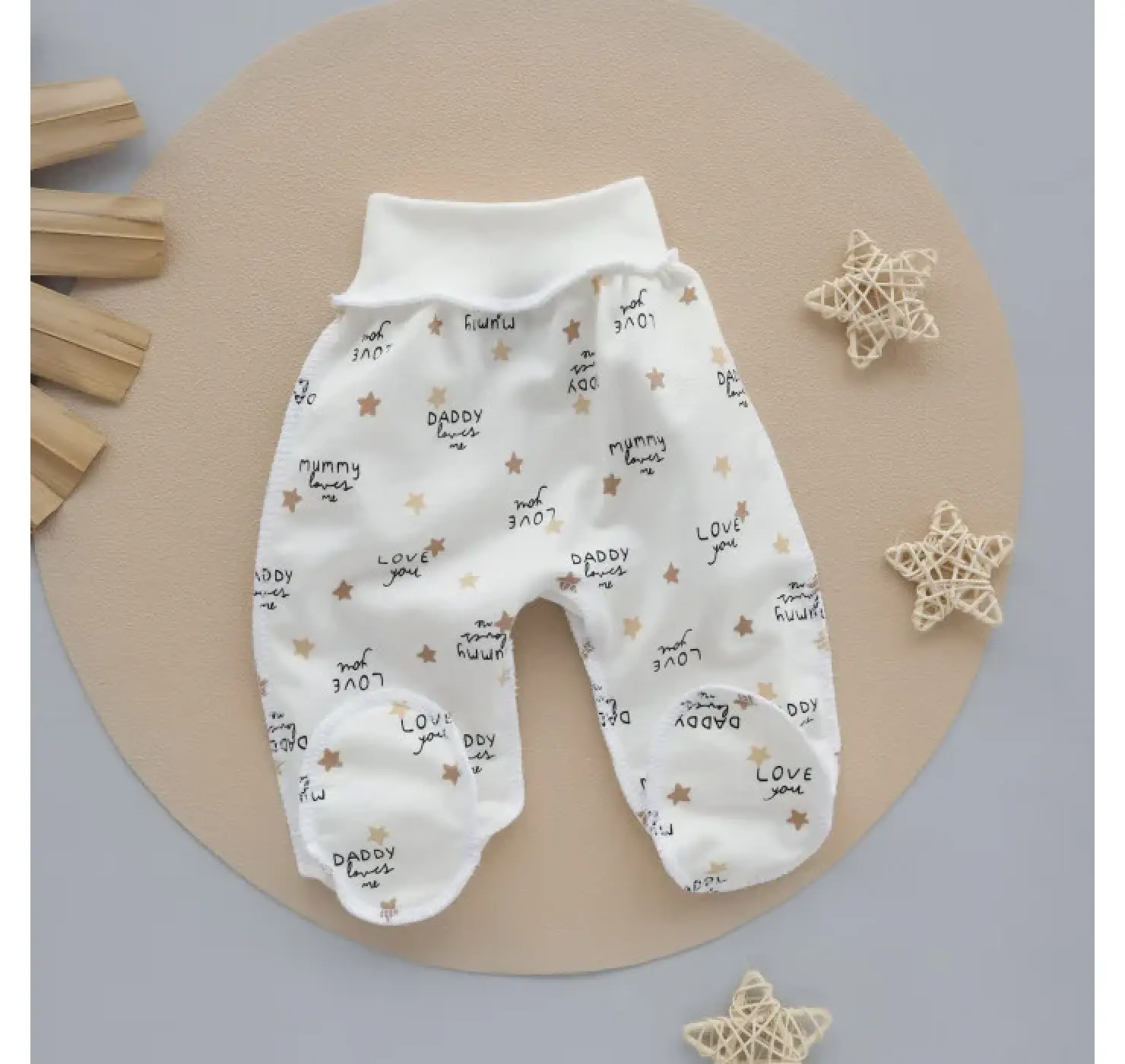 Повзунки Кохаю Mummy . Колір: Молочний. Матеріал: Футер - з начосом. Розмір: 62 (1-3міс). Home.mama