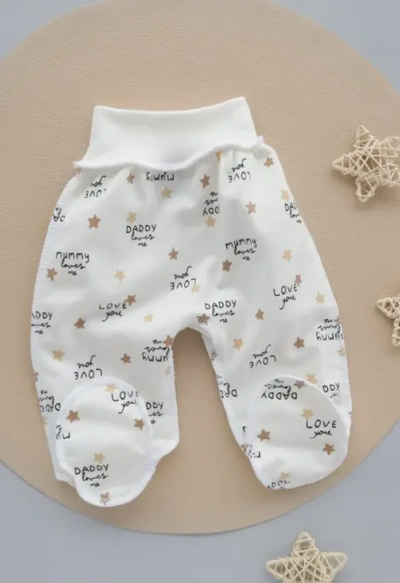 Повзунки Кохаю Mummy . Колір: Молочний. Матеріал: Футер - з начосом. Розмір: 62 (1-3міс). Home.mama