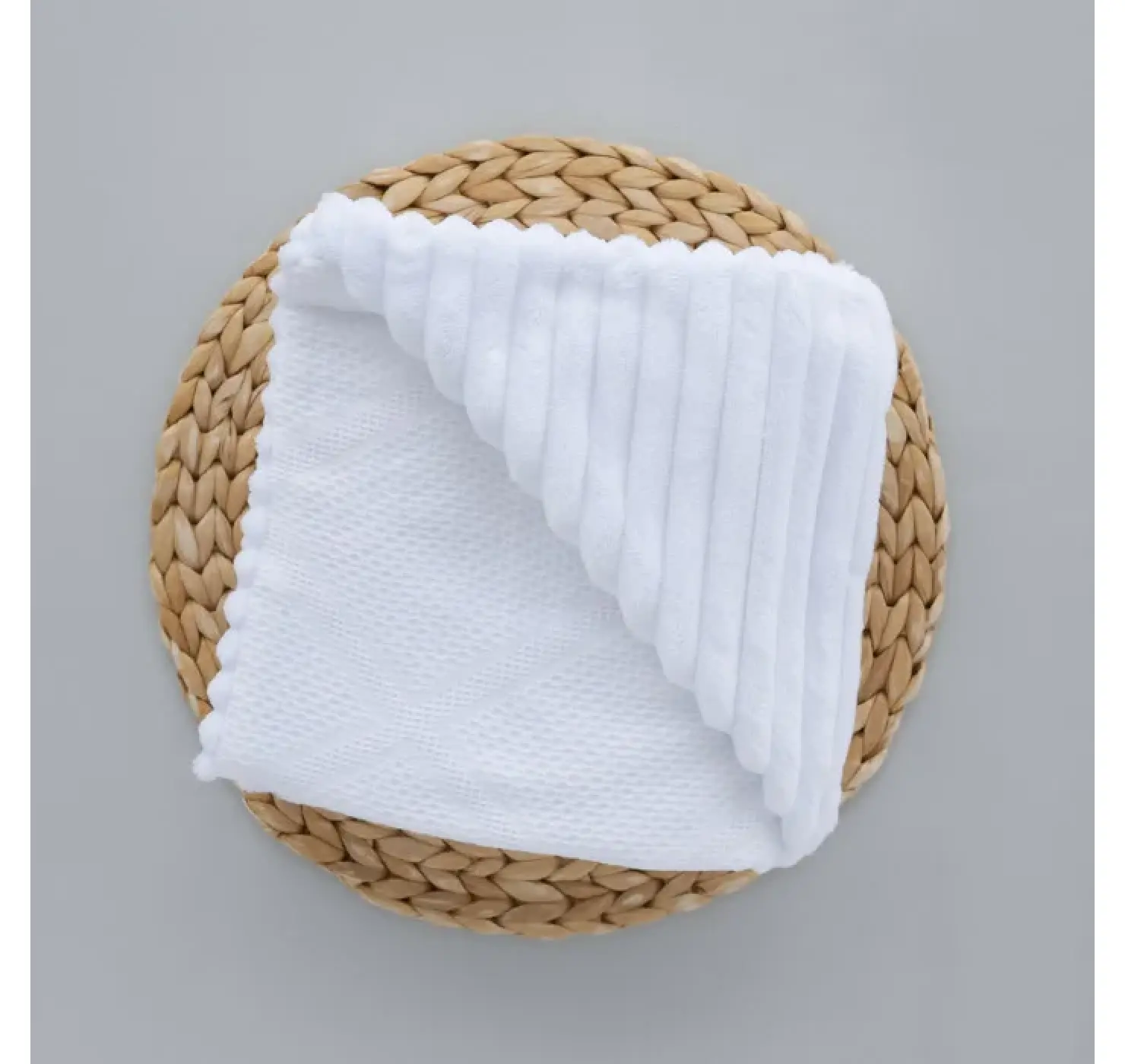 Плед плюш, без утеплення Вафелька . Колір: Білий . Матеріал: плюш/вафелька. Розмір: 100/80