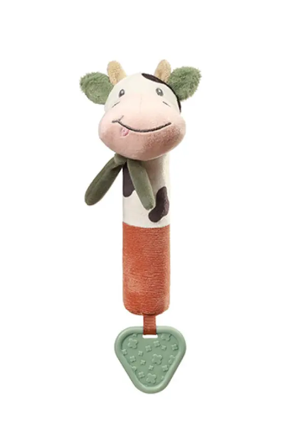 Іграшка-пищалка з прорізувачем Корівка Бінго. BabyOno