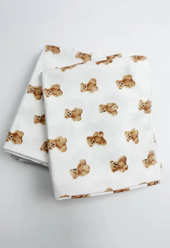 Пелюшка бавовняна. Принт: Ведмеді. Матеріал: Бавовна. Колір: Коричневий| Розмір: 90х80. Home.mama