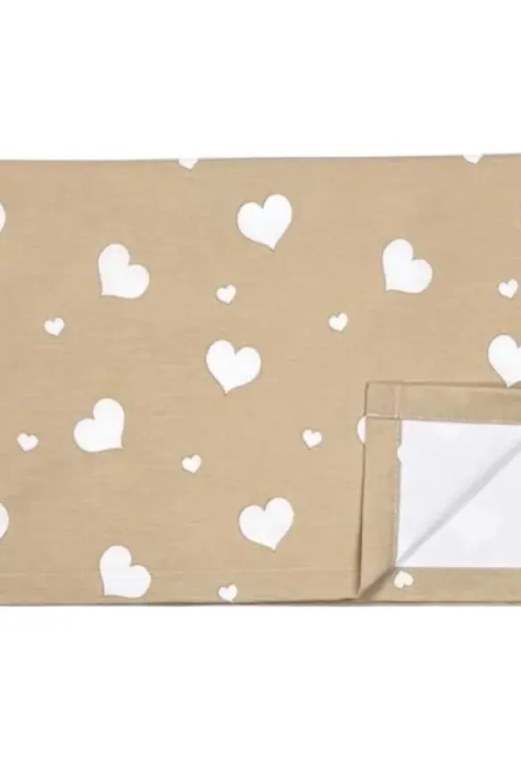 Непромокаюча багаторазова пелюшка. Принт: Сердця. Колір: Мокко. Матеріал: Бавовна/Махра. | Розмір: 50*75. Home.mama