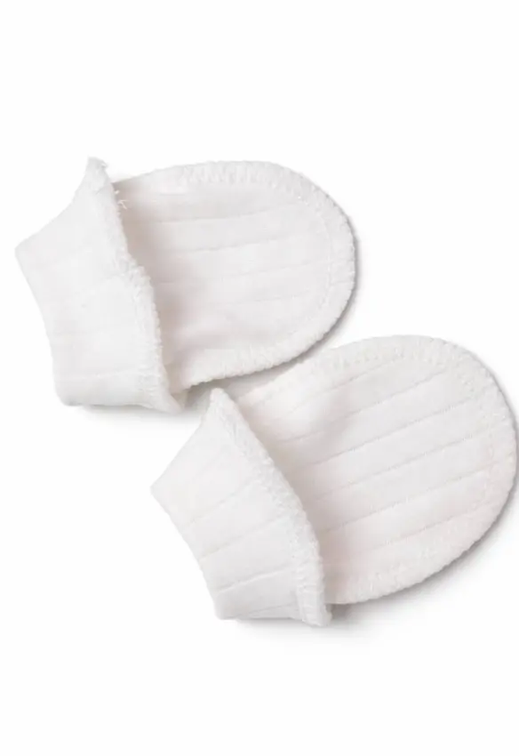 Рукавички інтерлочні. Колір : Молочний | Розмір: 0-2 міс .Sweet Mario