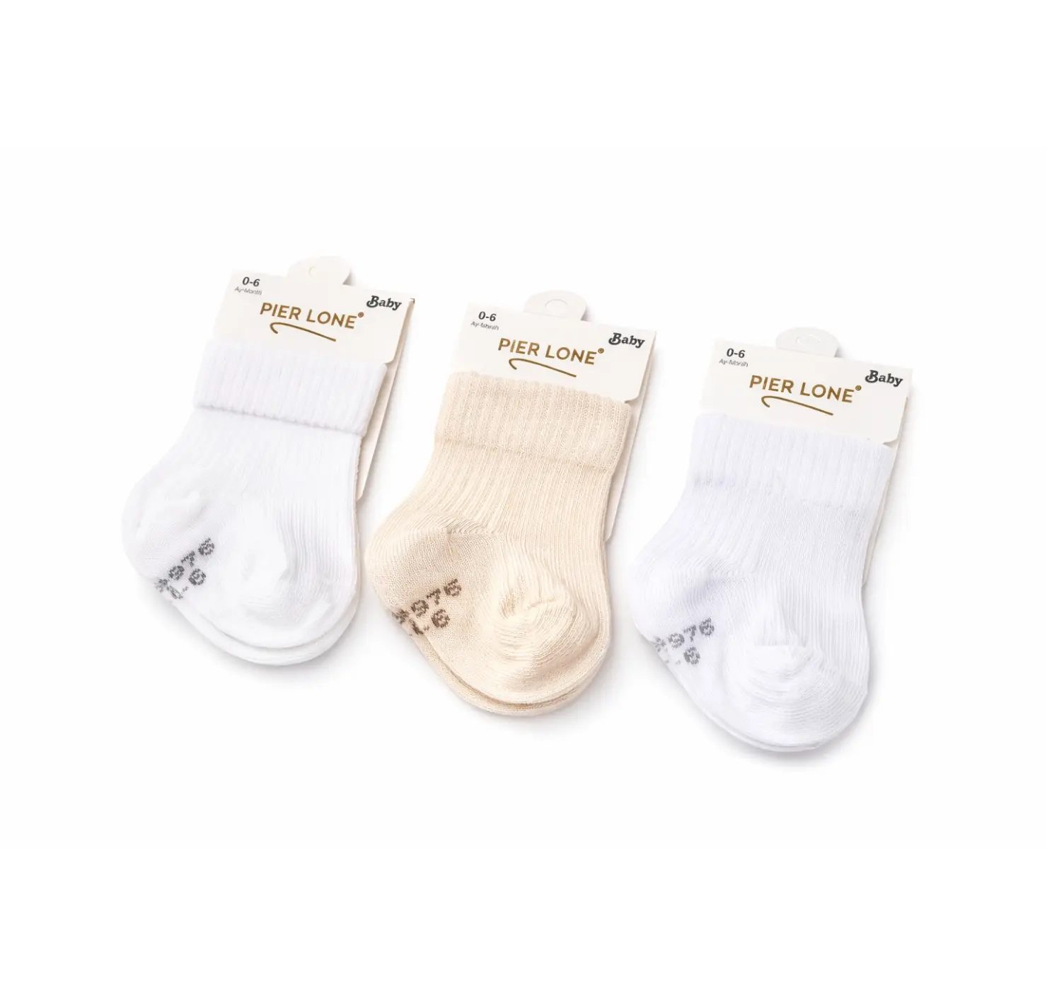 Шкарпетки рубчик. Розмір: 0-6. Колір: Молочний. PIER LONE