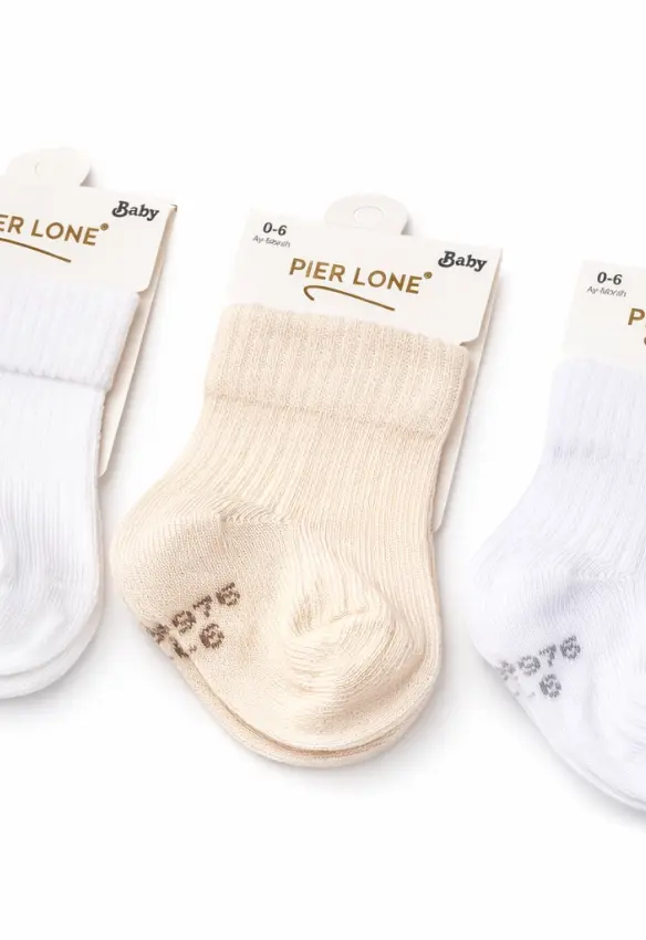 Шкарпетки рубчик. Розмір: 0-6. Колір: Молочний. PIER LONE