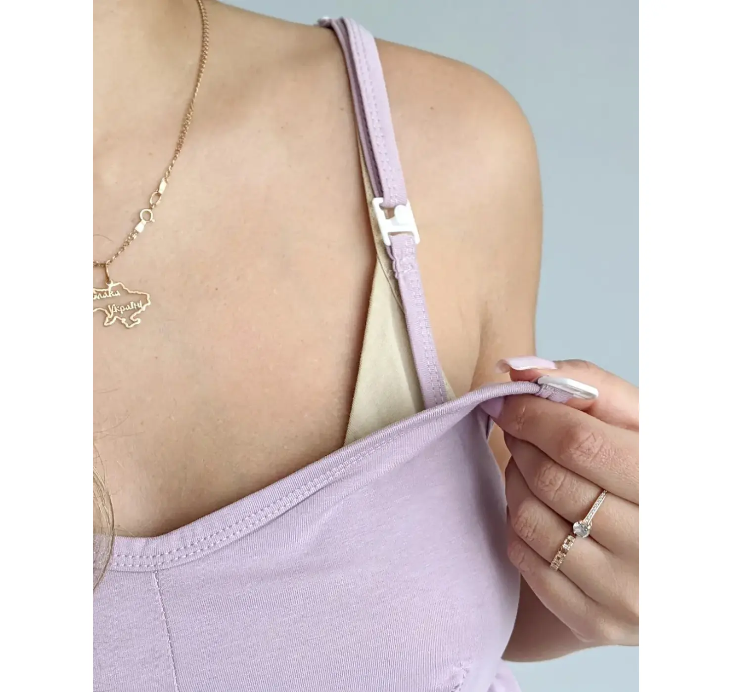 Комплект халат і сорочка у пологовий. Колір: Бузковий | Розмір: 46/48. DIVATEX вид 3