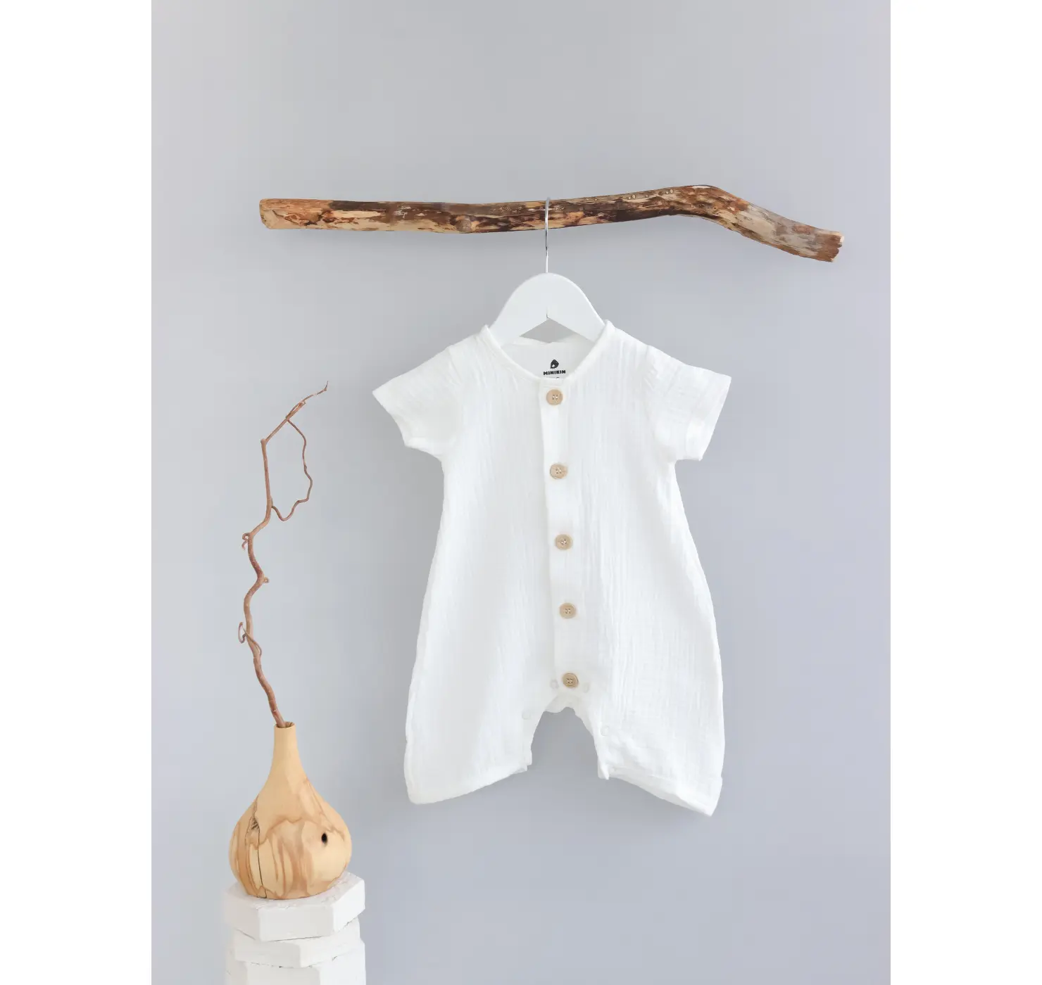 Напівкомбінезон мусліновий. Розмір: 68. Колір: Молочний. Minikin