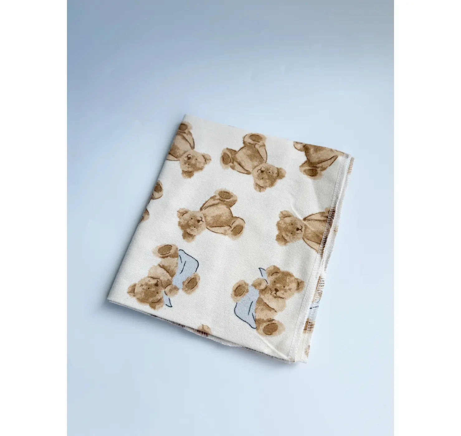 Пелюшка байка Ведмедики з хусточкою. Колір: Білий /Коричневий. Матеріал: Байка. | Розмір: 90х80. Home.mama вид 3