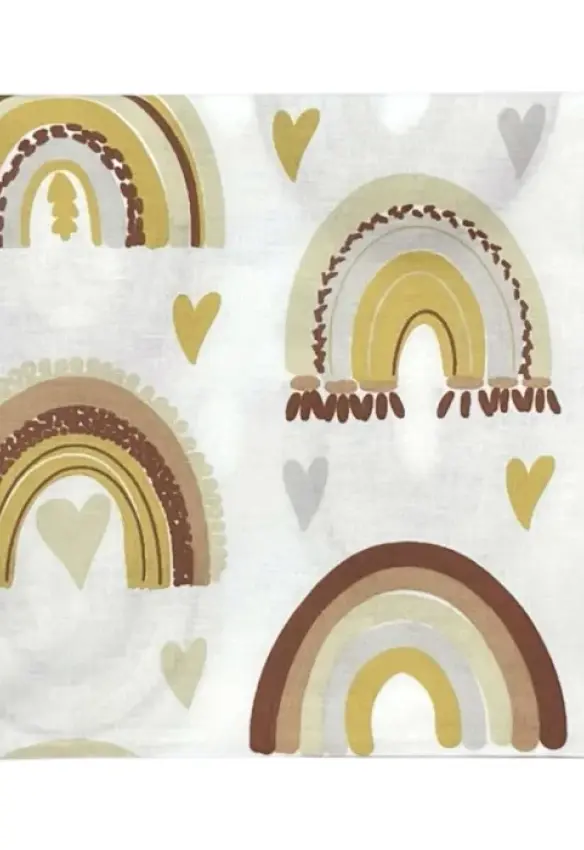 Пелюшка бавовняна.  Колір: Жовтий. Принт: Веселка. Матеріал: Бавовна. | Розмір: 90х80. Home.mama