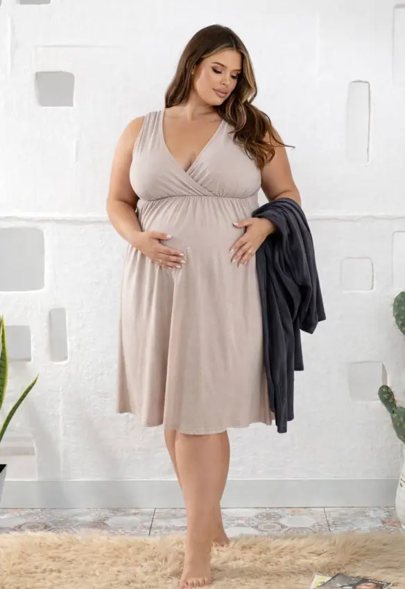 Сорочка для вагітних та годуючих . Колір: Капучино.| Розмір: 60/62. Home.Мama