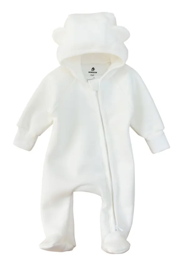 Комбінезон на блискавці з капюшоном. Розмір: 62 | Колір: Молочний. MINIKIN