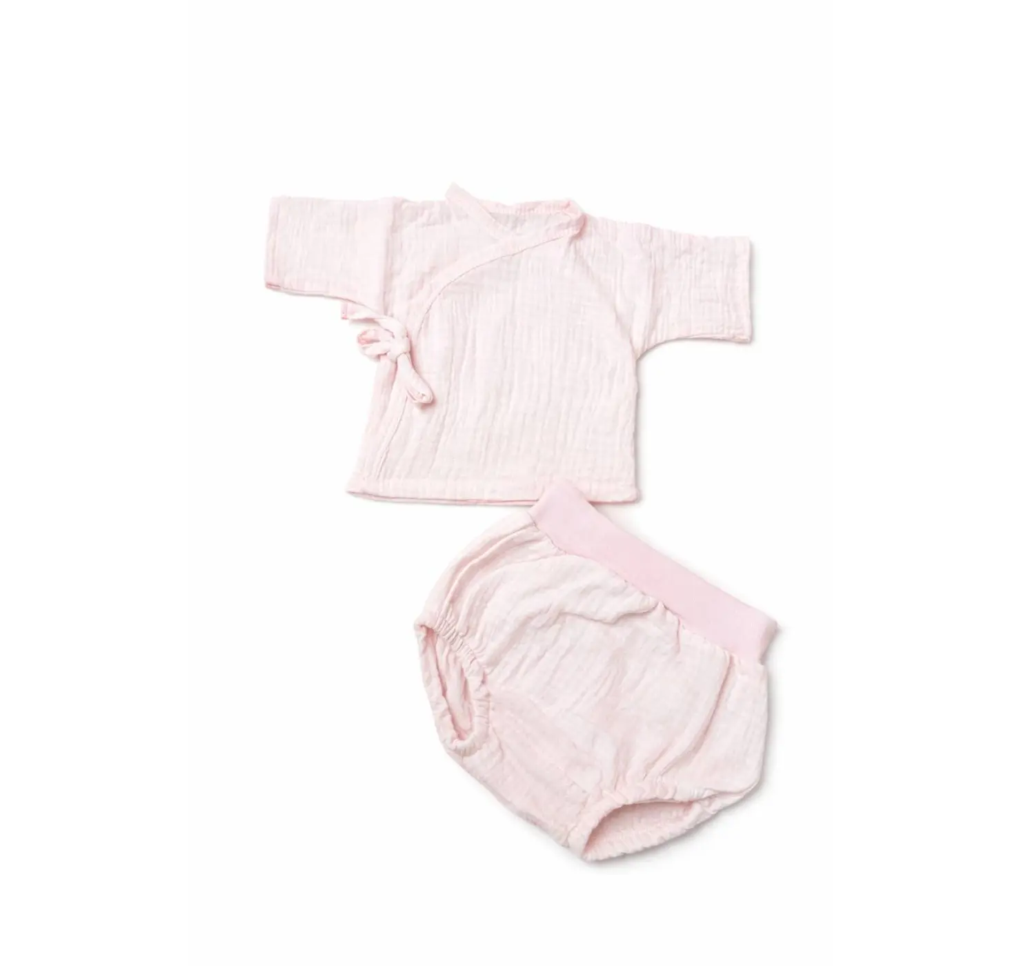 Мусліновий комплект: льоля та трусики під підгузок. Колір: Рожевий. Розмір: 56. Minikin