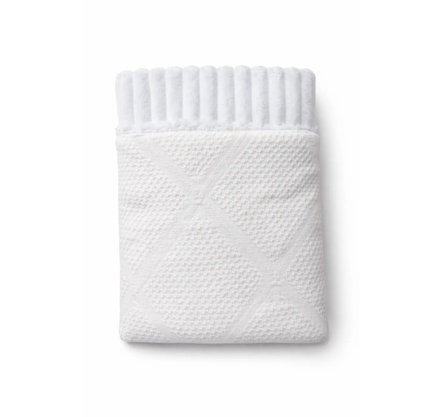 Плед плюш, без утеплення Вафелька . Колір: Білий . Матеріал: плюш/вафелька. Розмір: 100/80 вид 1