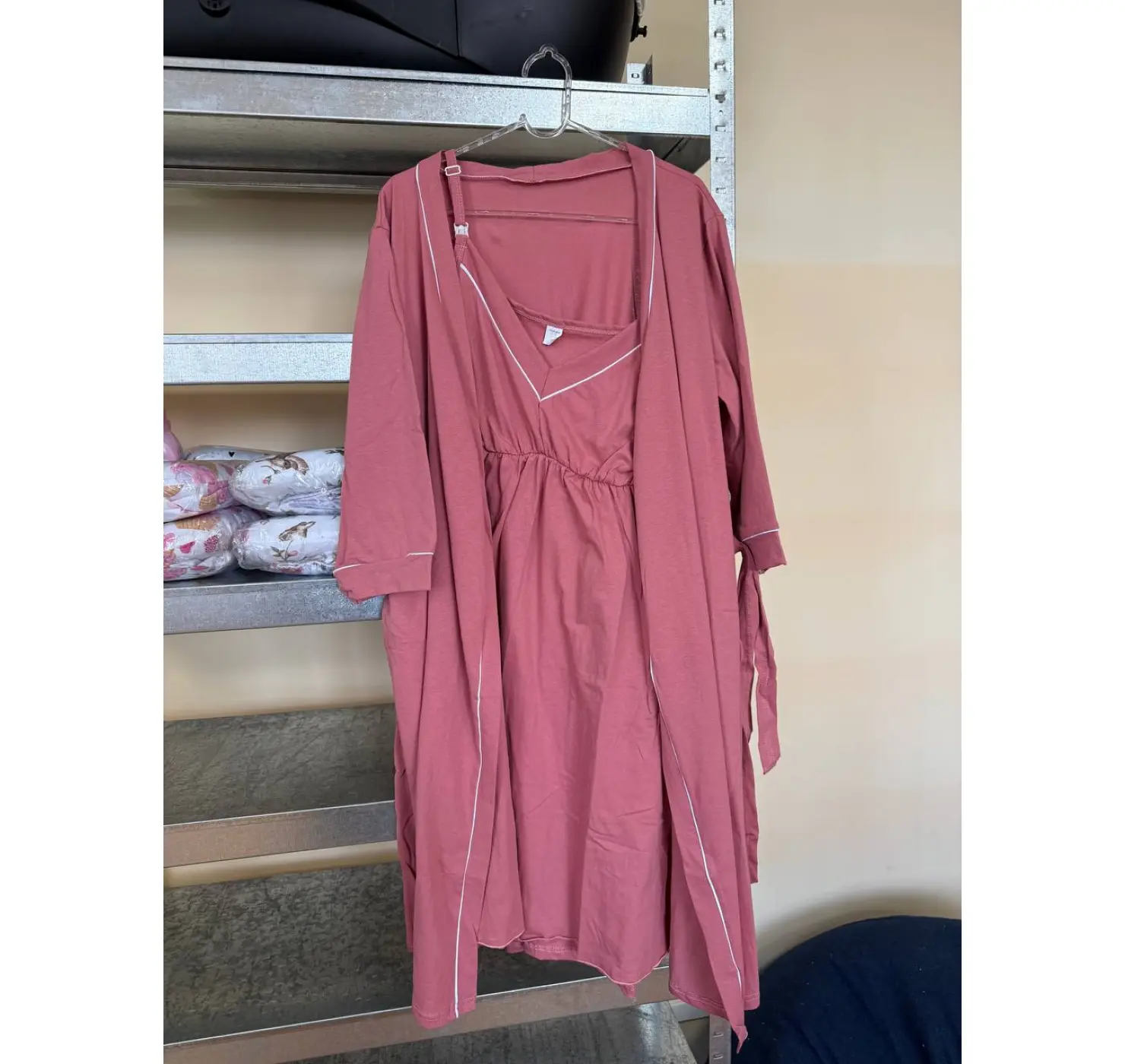 Комплект у пологовий халат та нічна кант | Колір: Корал. Розмір: 56/58. Сонечко вид 1