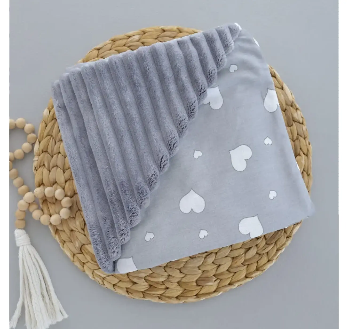 Плед плюшевий Ведмедик. Розмір: 100х80 | Колір: Темно- Сірий| Матеріал: Плюш/Бавовна. Home.mama